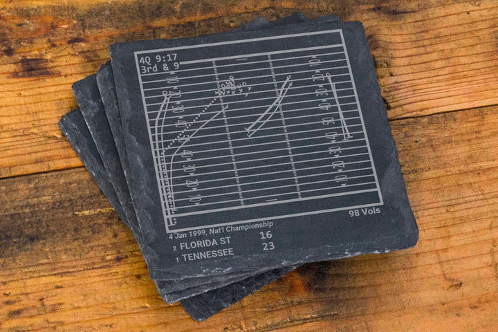 Greatest Tennessee Football Plays: Slate Coasters (Set of 4)