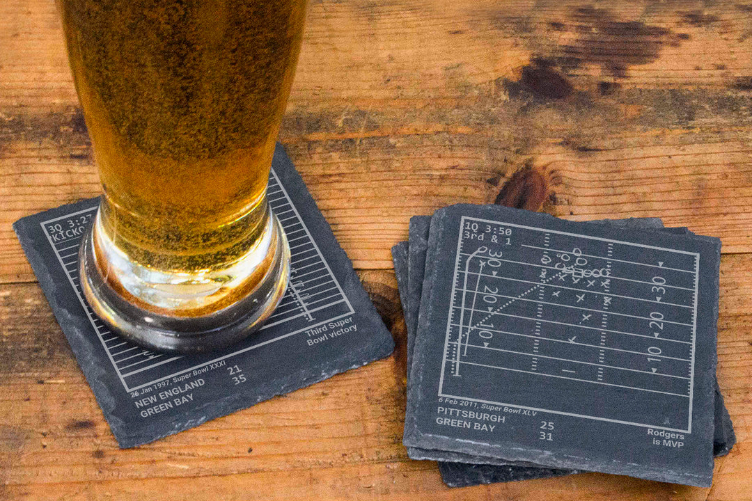 Green Bay Packers Greatest Plays: Slate Coasters (Set of 4)