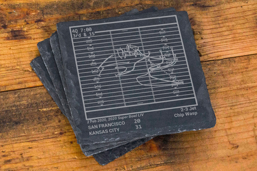 Kansas City Chiefs Greatest Plays: Slate Coasters (Set of 4)