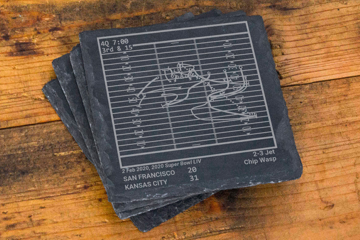 Kansas City Chiefs Greatest Plays: Slate Coasters (Set of 4)