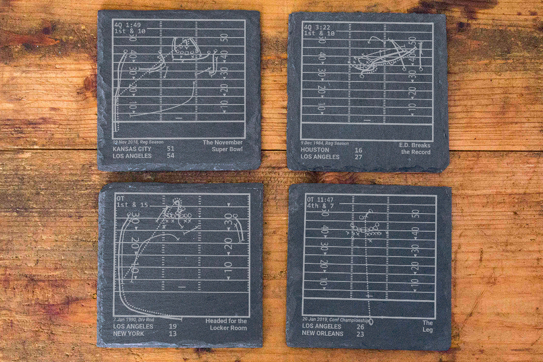 Los Angeles Rams Greatest Plays: Slate Coasters (Set of 4) – Playbook