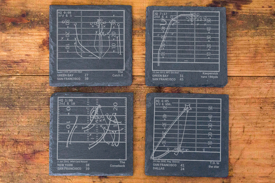Greatest 49ers Modern Plays: Slate Coasters (Set of 4)