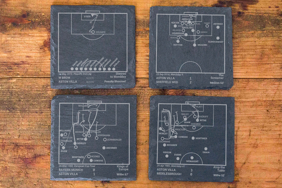 Aston Villa Greatest Goals: Slate Coasters (Set of 4)