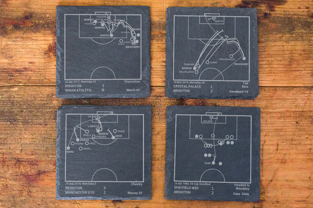 Brighton & Hove Albion Greatest Goals: Slate Coasters (Set of 4)