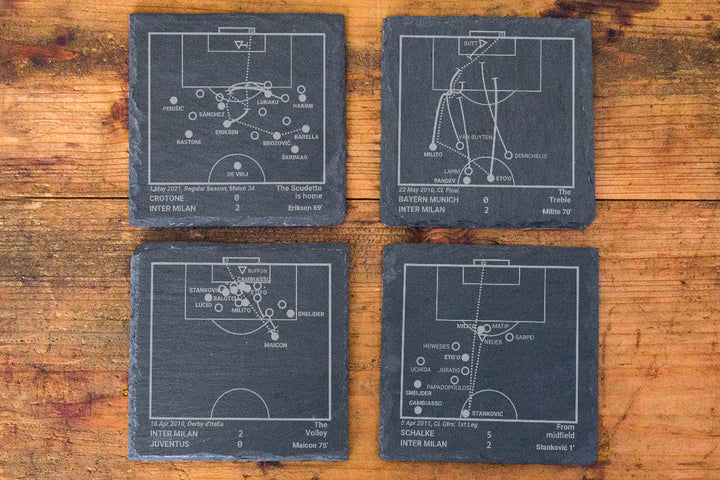 Inter Milan Greatest Goals: Slate Coasters (Set of 4)
