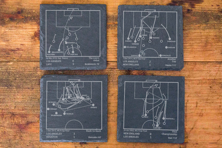 LA Galaxy Greatest Goals: Slate Coasters (Set of 4)