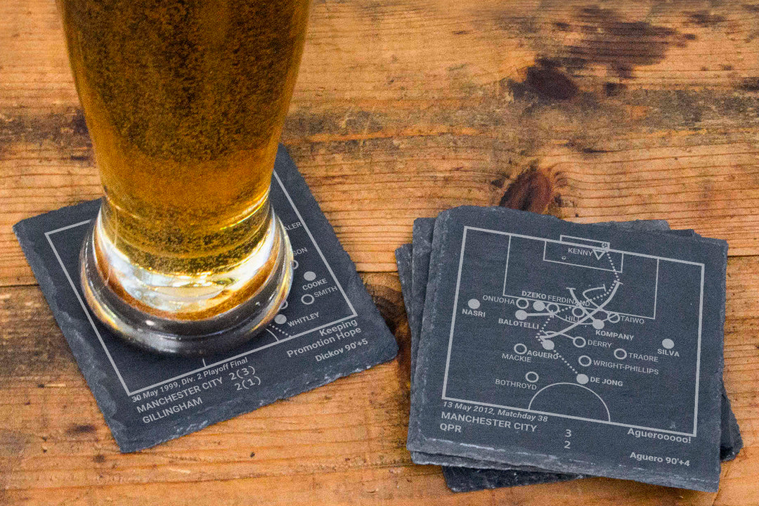 Manchester City Greatest Goals: Slate Coasters (Set of 4)