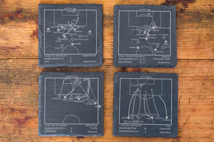 Manchester City Greatest Goals: Slate Coasters (Set of 4)