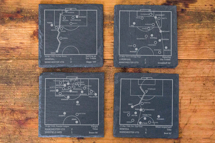 Manchester United Greatest Goals: Slate Coasters (Set of 4)
