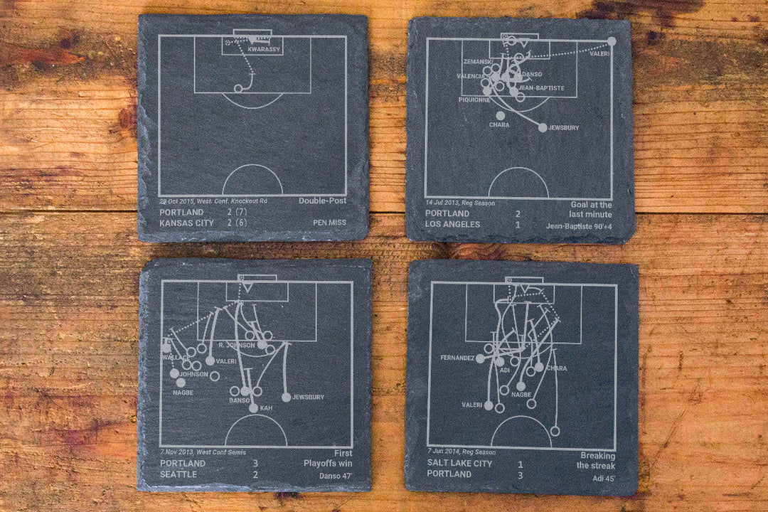 Portland Timbers Greatest Goals: Slate Coasters (Set of 4)