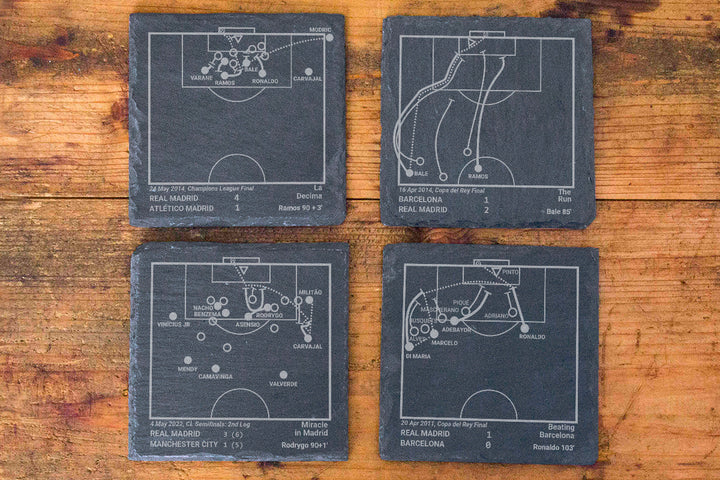 Greatest Real Madrid Modern Plays: Slate Coasters (Set of 4)