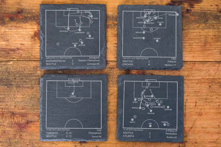 Seattle Sounders Greatest Goals: Slate Coasters (Set of 4)