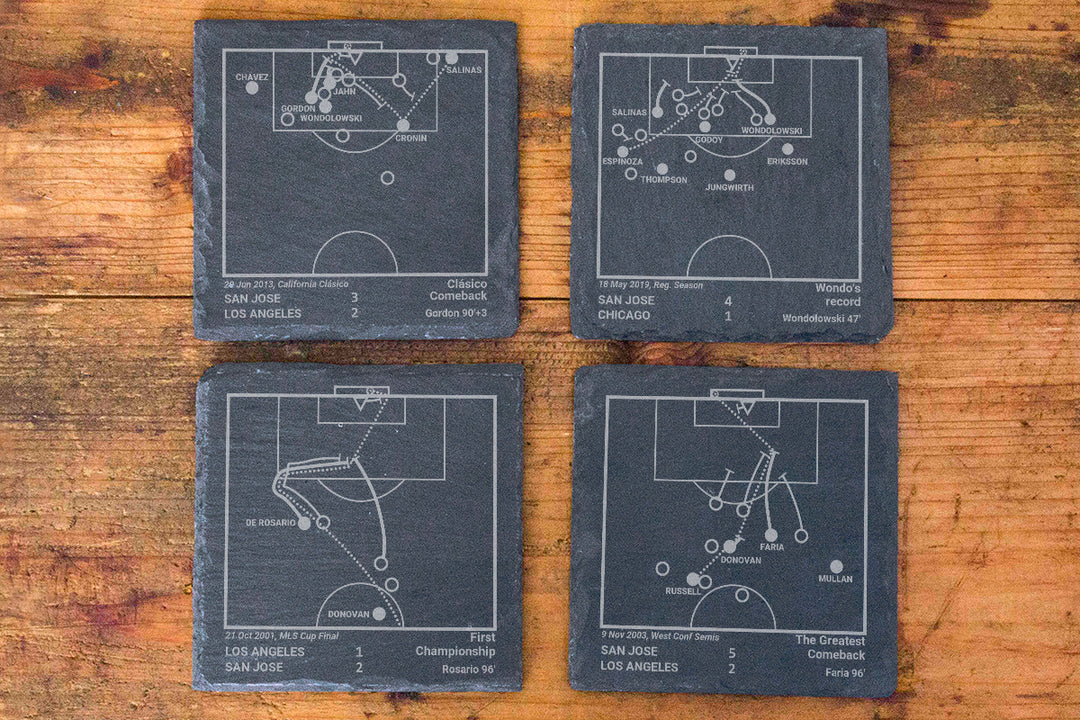 San Jose Earthquakes Greatest Goals: Slate Coasters (Set of 4)
