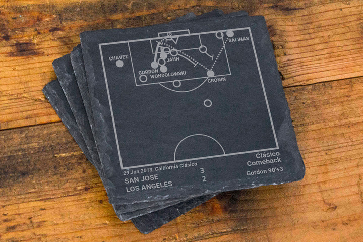 San Jose Earthquakes Greatest Goals: Slate Coasters (Set of 4)