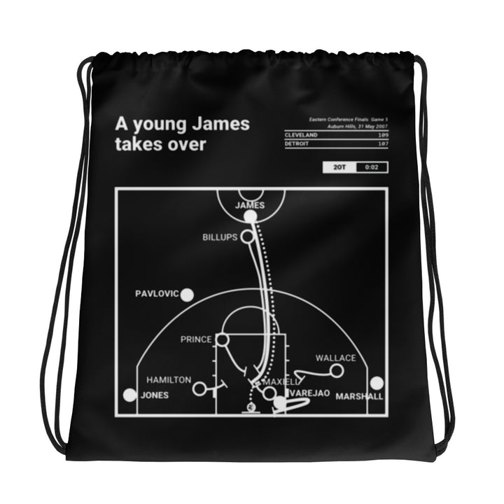 Cleveland Cavaliers Greatest Plays Drawstring Bag: A young James takes over (2007)