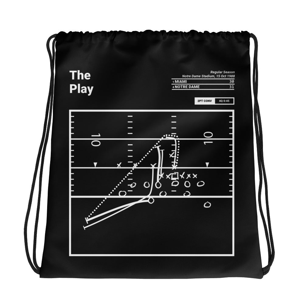 Notre Dame Football Greatest Plays Drawstring Bag: The Play (1988)