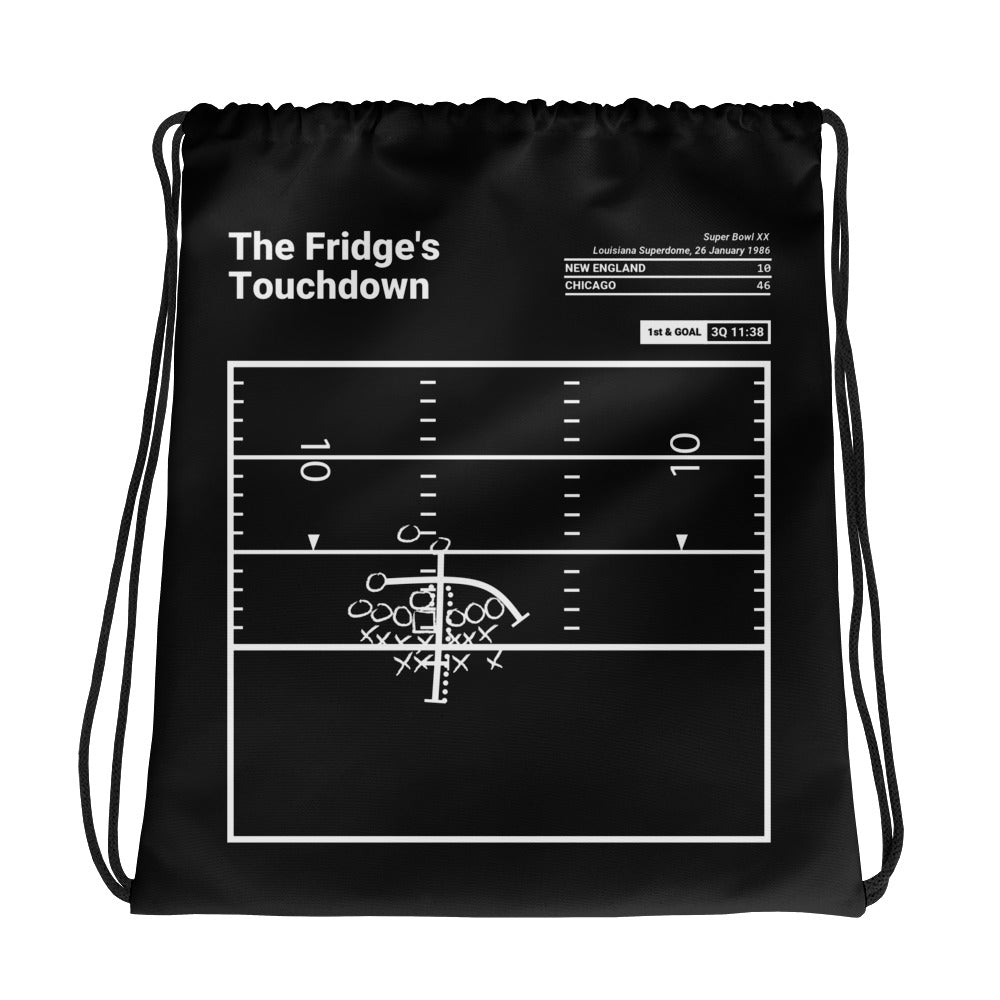 Chicago Bears Greatest Plays Drawstring Bag: The Fridge's Touchdown (1986)