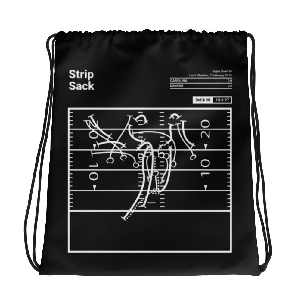 Denver Broncos Greatest Plays Drawstring Bag: Strip Sack (2016)