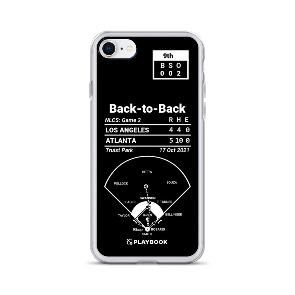 Atlanta Braves Greatest Plays iPhone Case: Back-to-Back (2021) iPhone SE