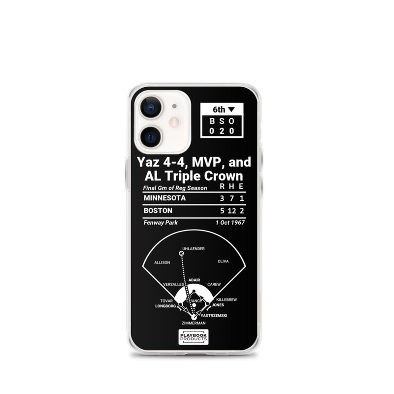 Greatest Red Sox Plays iPhone Case: Yaz 4-4, MVP, and AL Triple Crown (1967)