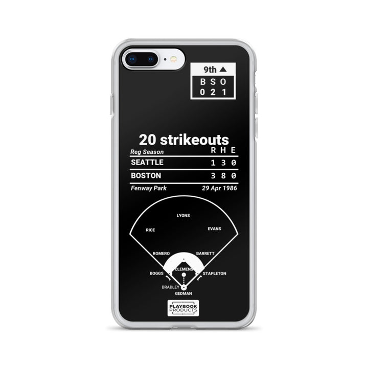 Boston Red Sox Greatest Plays iPhone Case: 20 strikeouts (1986)