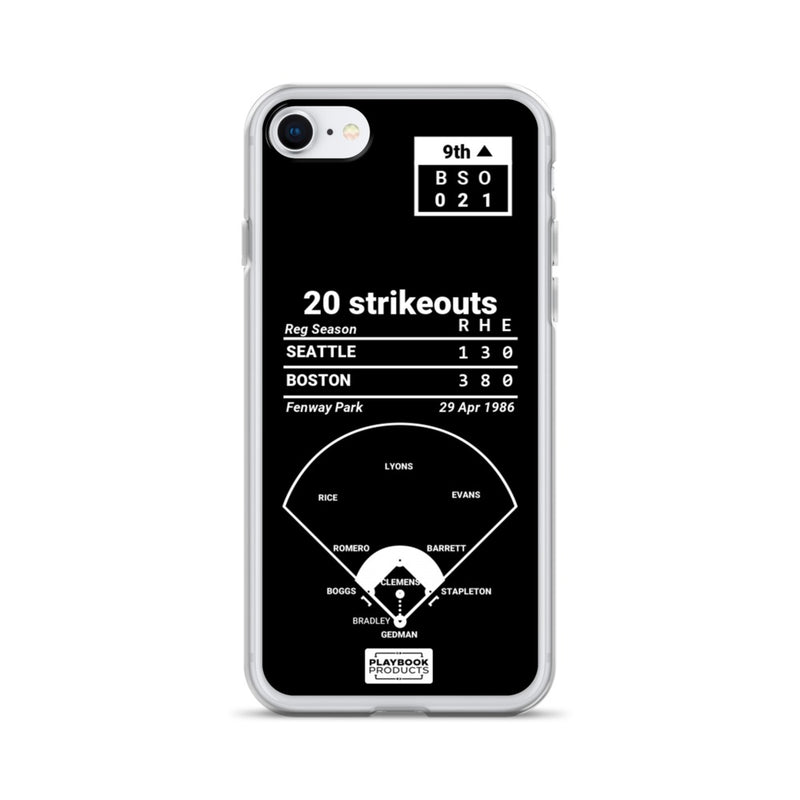 Greatest Red Sox Plays iPhone Case: 20 strikeouts (1986)