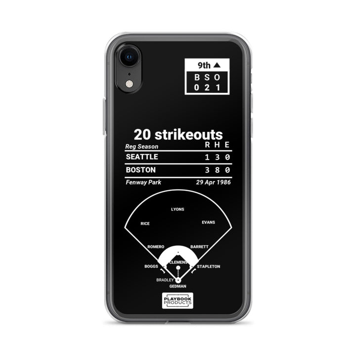 Boston Red Sox Greatest Plays iPhone Case: 20 strikeouts (1986)