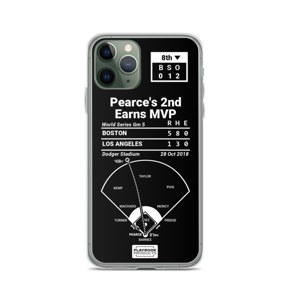 Boston Red Sox Greatest Plays iPhone Case: Pearce's 2nd Earns MVP (2018)