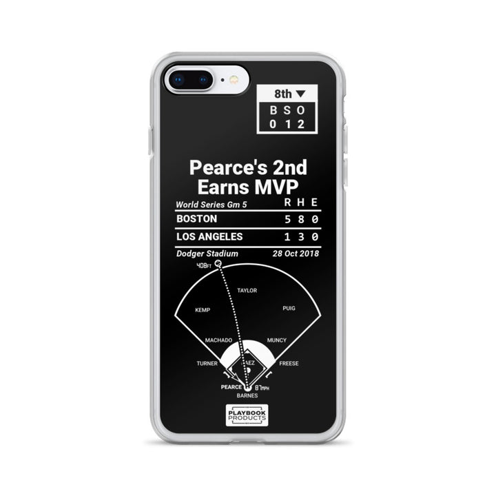 Boston Red Sox Greatest Plays iPhone Case: Pearce's 2nd Earns MVP (2018)
