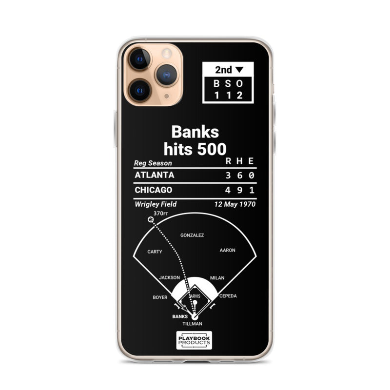 Greatest Cubs Plays iPhone Case: Banks hits 500 (1970)