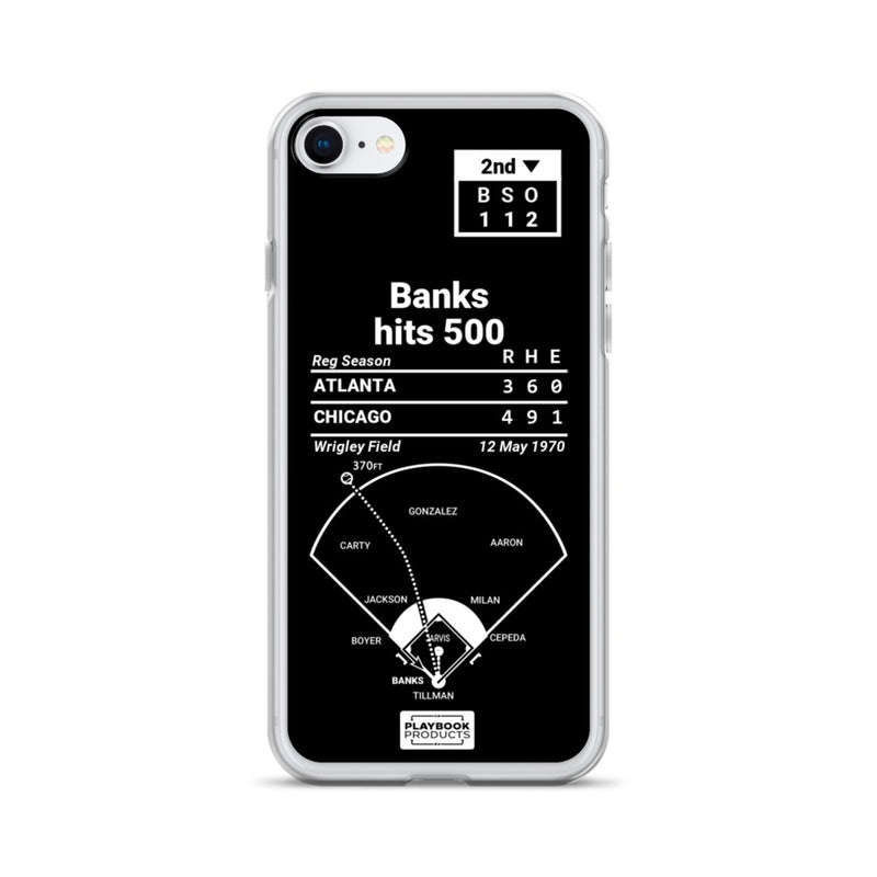 Greatest Cubs Plays iPhone Case: Banks hits 500 (1970)