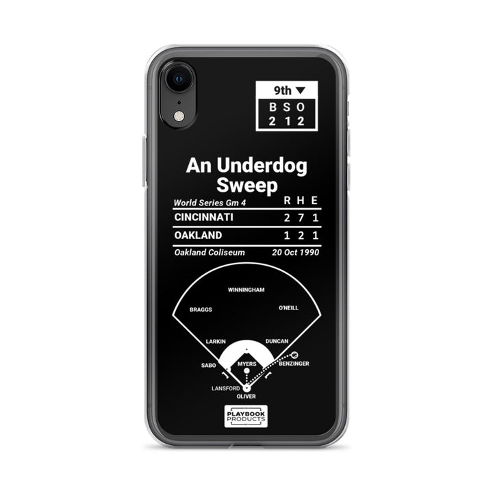Cincinnati Reds Greatest Plays iPhone Case: An Underdog Sweep (1990)