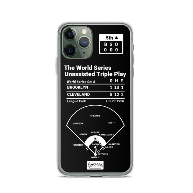 Greatest Guardians Plays iPhone Case: The World Series Unassisted Triple Play (1920)