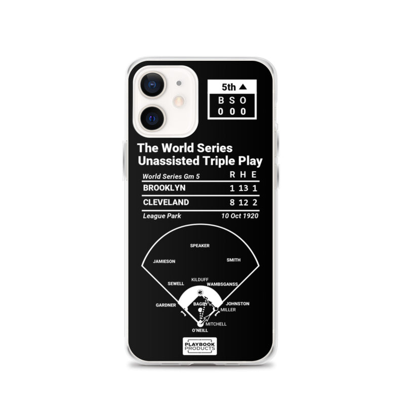 Greatest Guardians Plays iPhone Case: The World Series Unassisted Triple Play (1920)