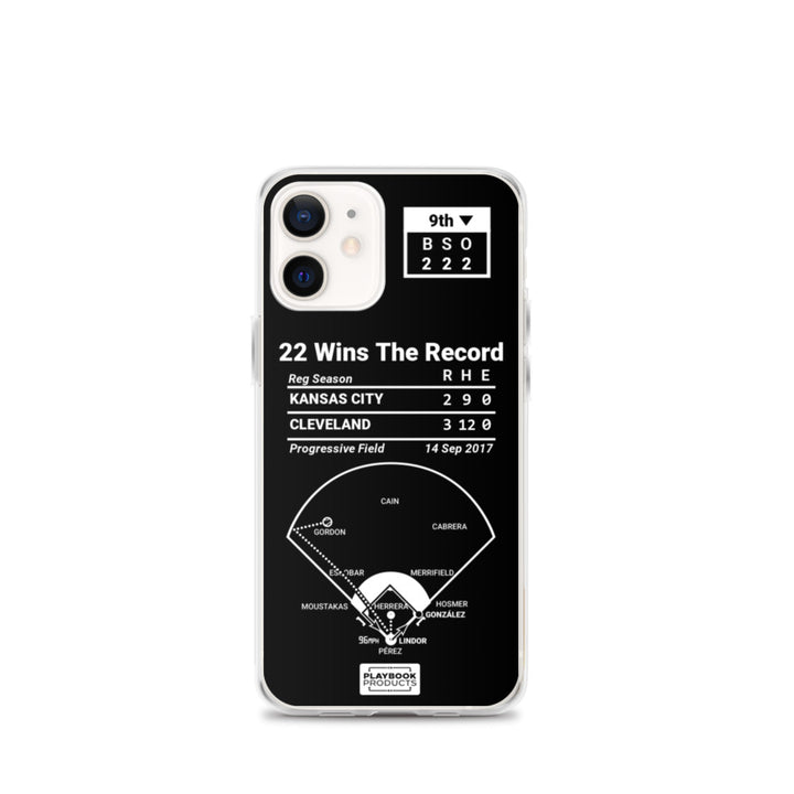 Cleveland Guardians Greatest Plays iPhone Case: 22 Wins The Record (2017)