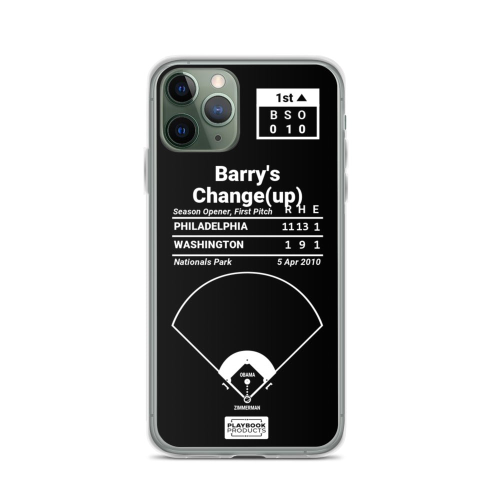 Democrat Presidents Greatest Plays iPhone Case: Barry's Change(up) (2010)