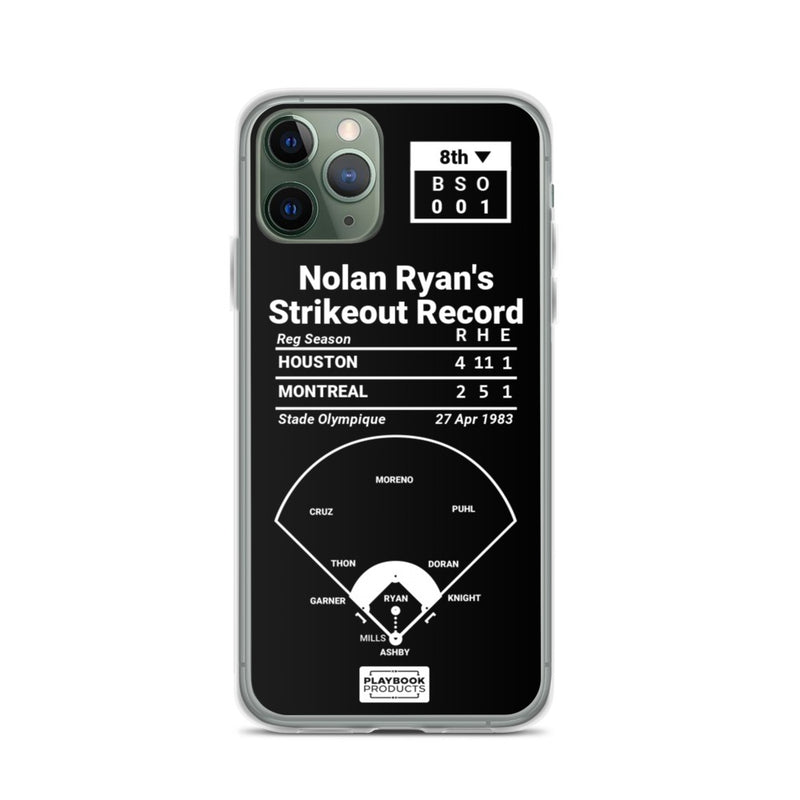 Greatest Astros Plays iPhone Case: Nolan Ryan&
