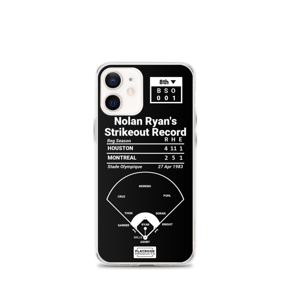Houston Astros Greatest Plays iPhone Case: Nolan Ryan's Strikeout Record (1983)