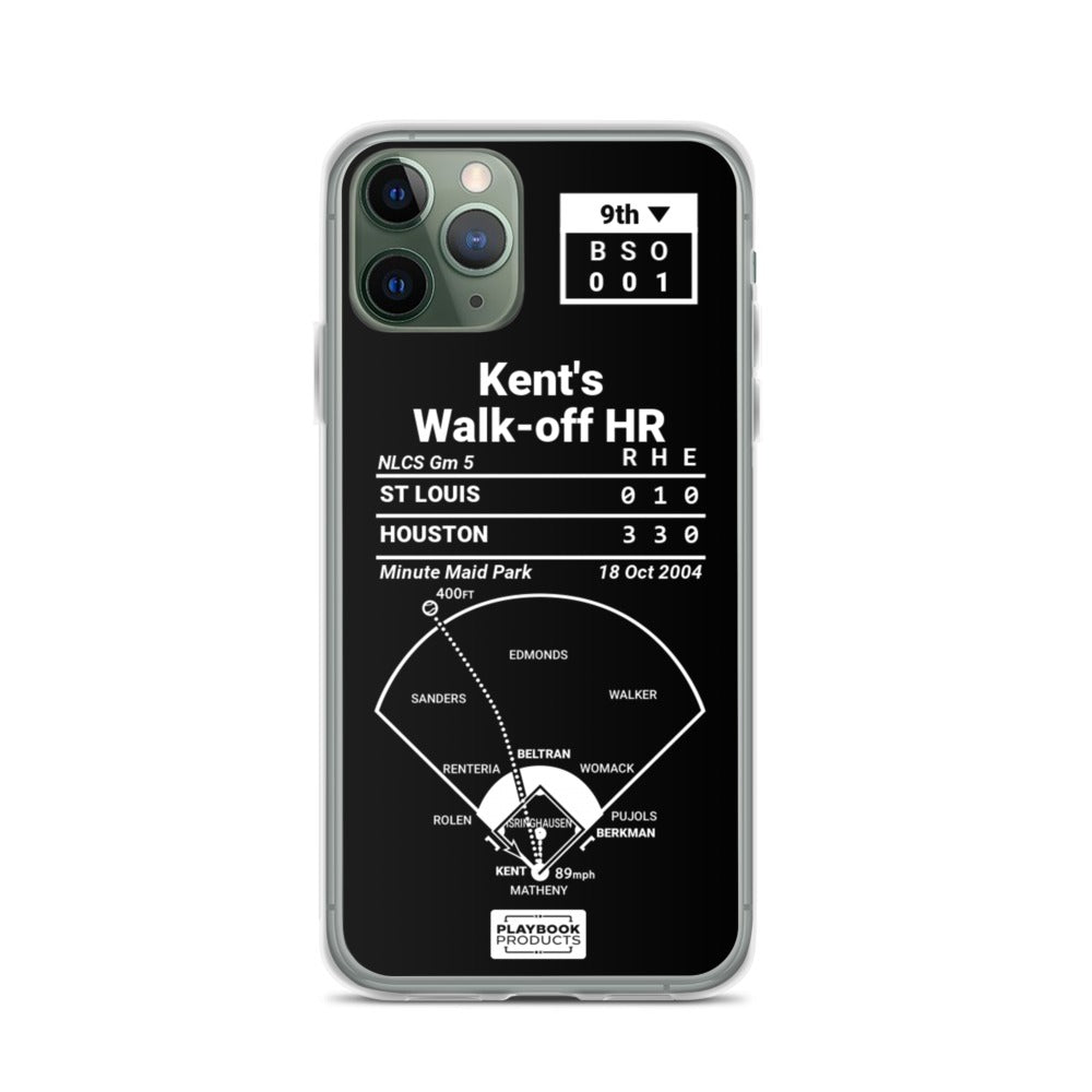 Houston Astros Greatest Plays iPhone Case: Kent's Walk-off HR (2004)