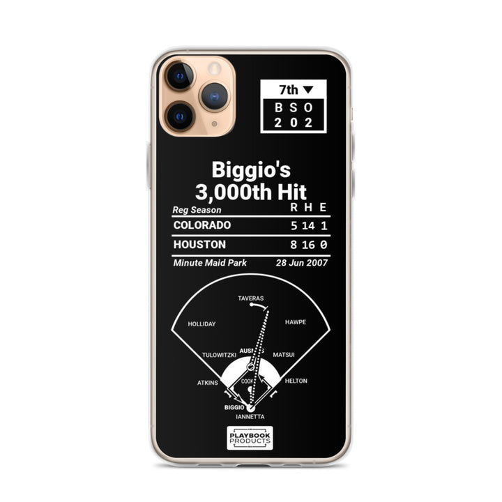Houston Astros Greatest Plays iPhone Case: Biggio's 3,000th Hit (2007)