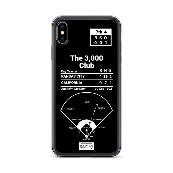 Kansas City Royals Greatest Plays iPhone Case: The 3,000 Club (1992)