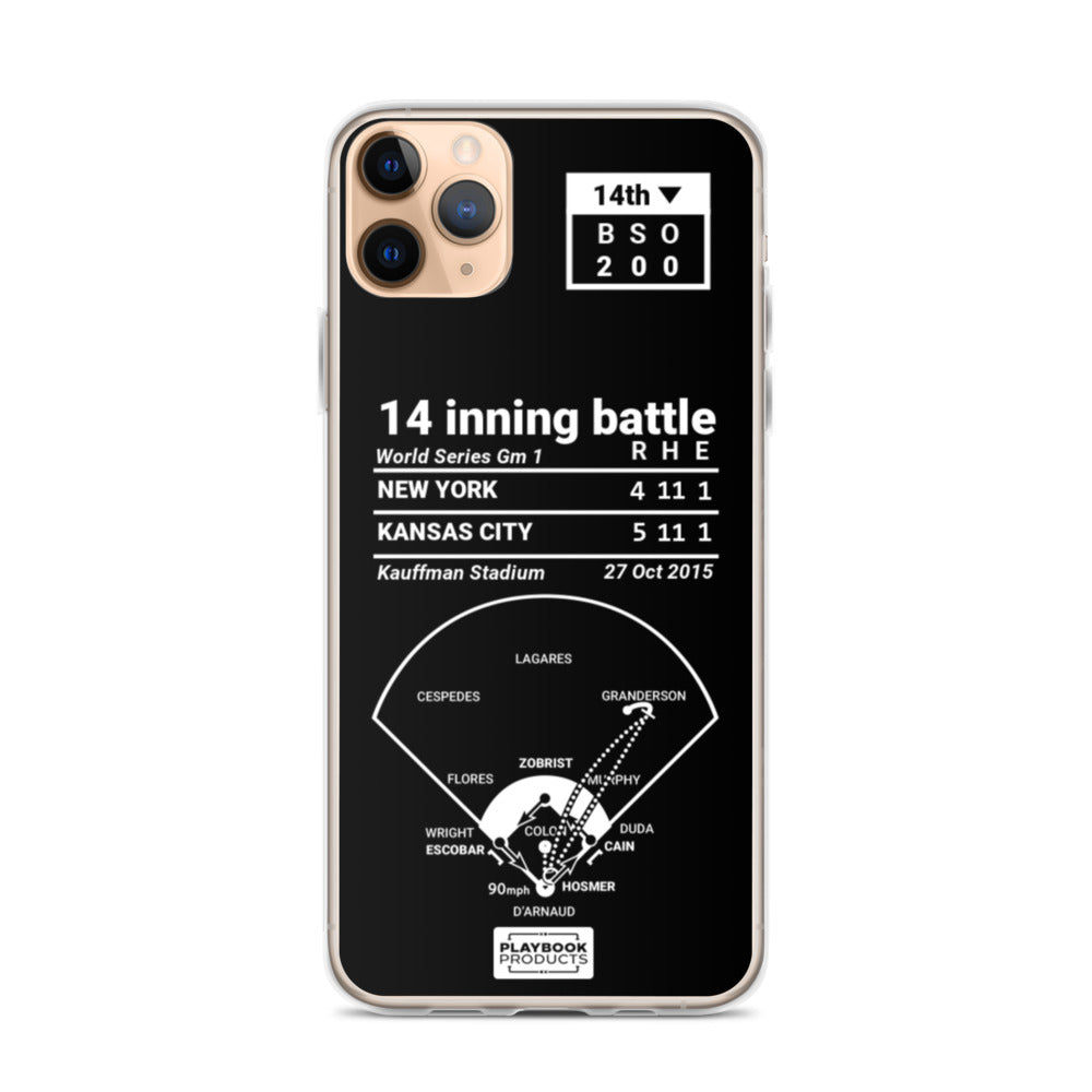 Kansas City Royals Greatest Plays iPhone Case: 14 inning battle (2015)