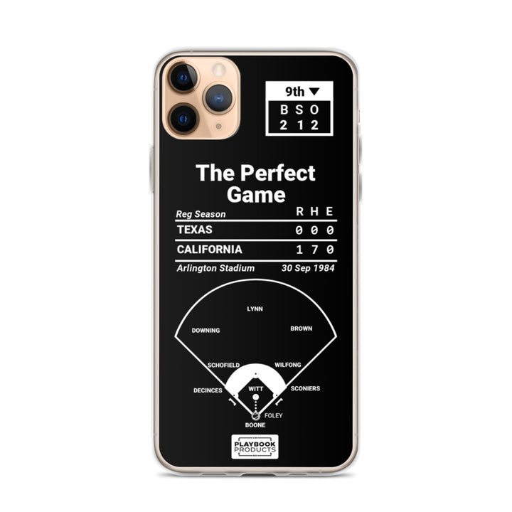 Los Angeles Angels Greatest Plays iPhone Case: The Perfect Game (1984)