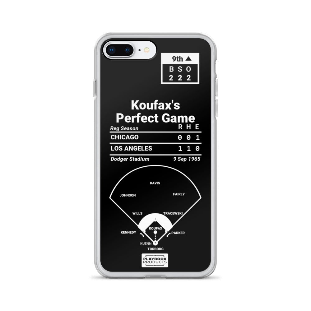 Los Angeles Dodgers Greatest Plays iPhone Case: Koufax's Perfect Game (1965)
