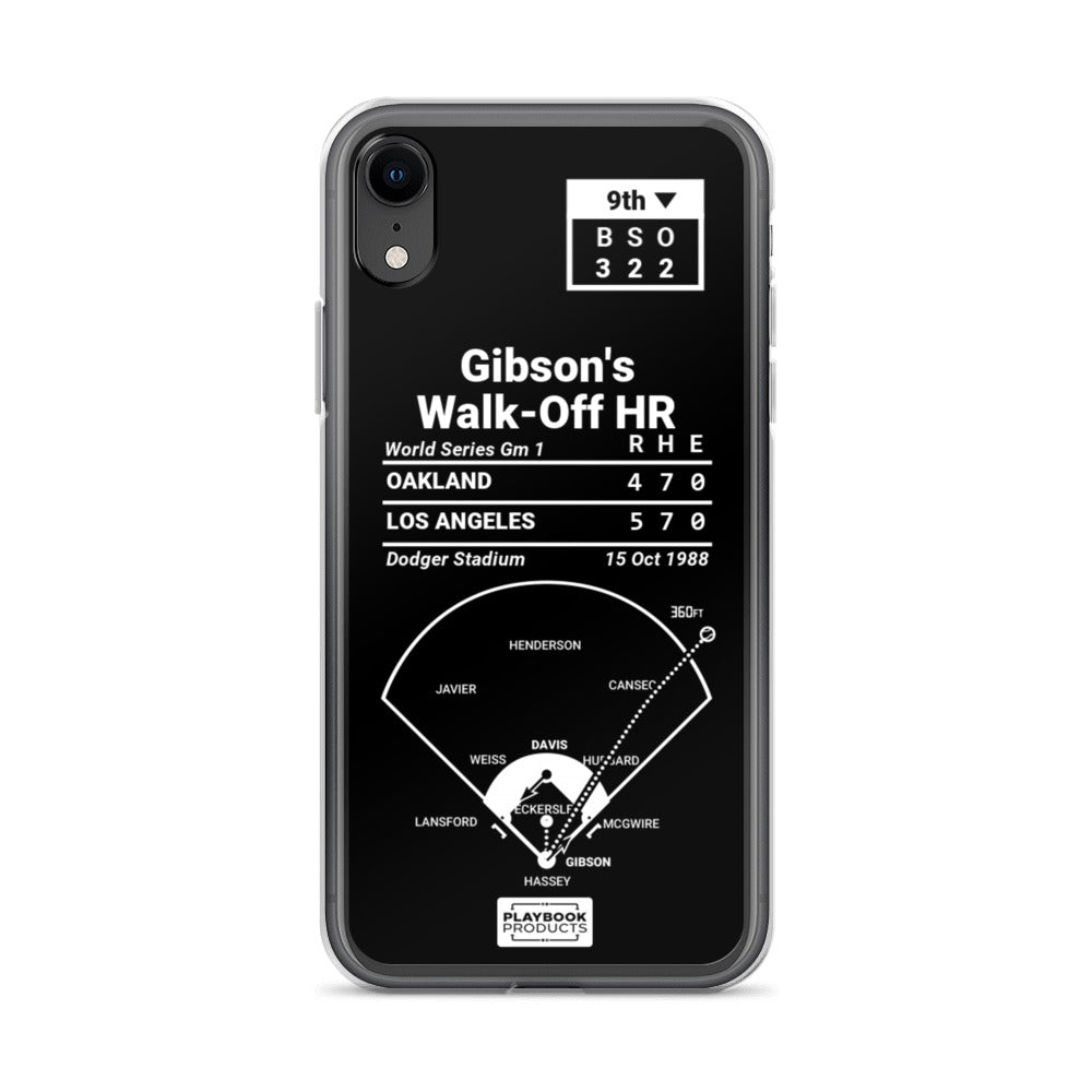 Los Angeles Dodgers Greatest Plays iPhone Case: Gibson's Walk-Off HR (1988)