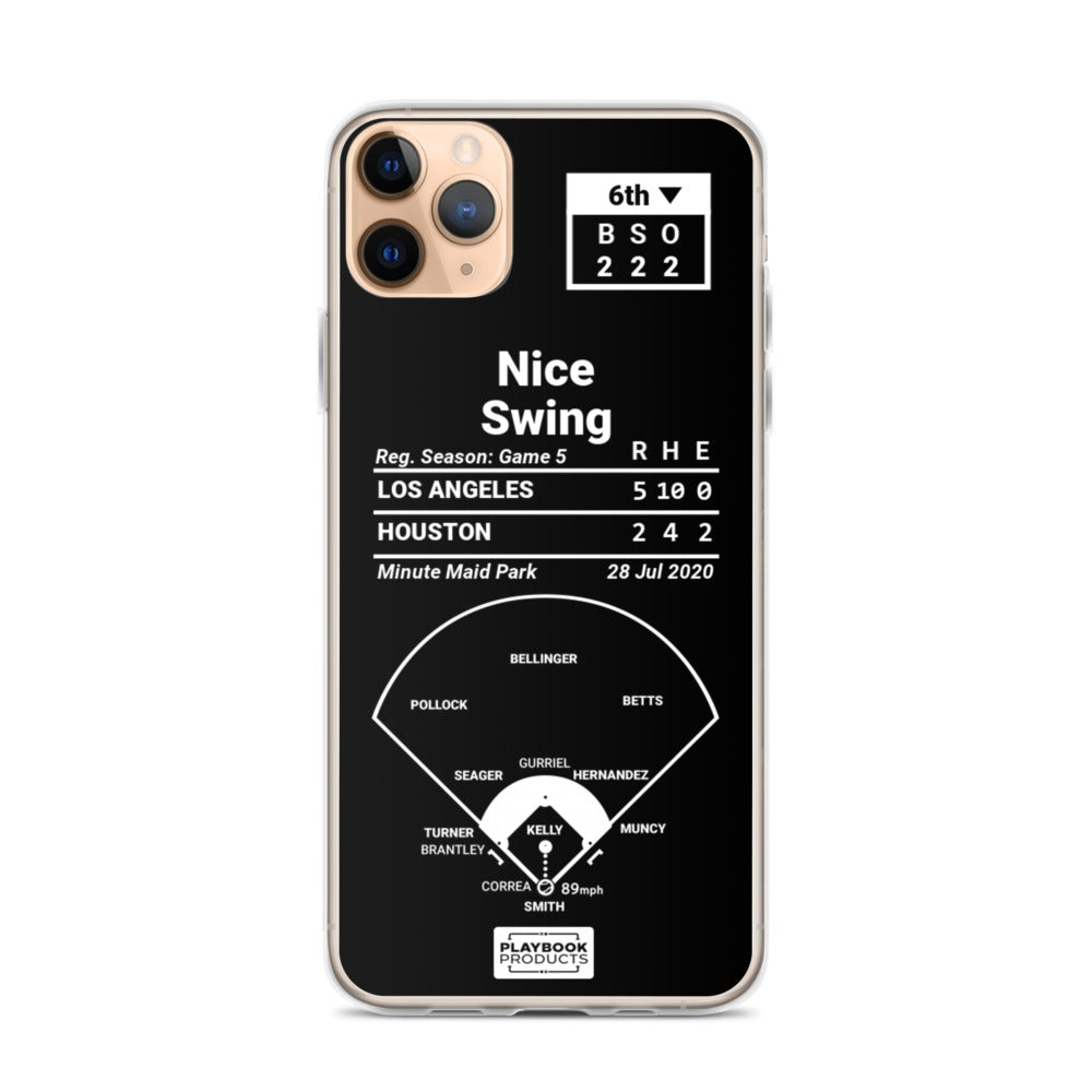 Los Angeles Dodgers Greatest Plays iPhone Case: Nice Swing (2020)