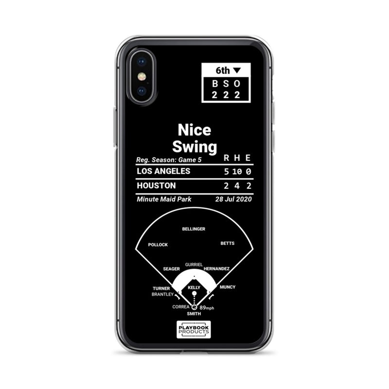 Greatest Dodgers Plays iPhone Case: "Nice swing" (2020)