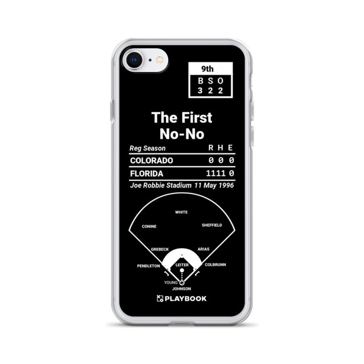 Miami Marlins Greatest Plays iPhone Case: The First No-No (1996)