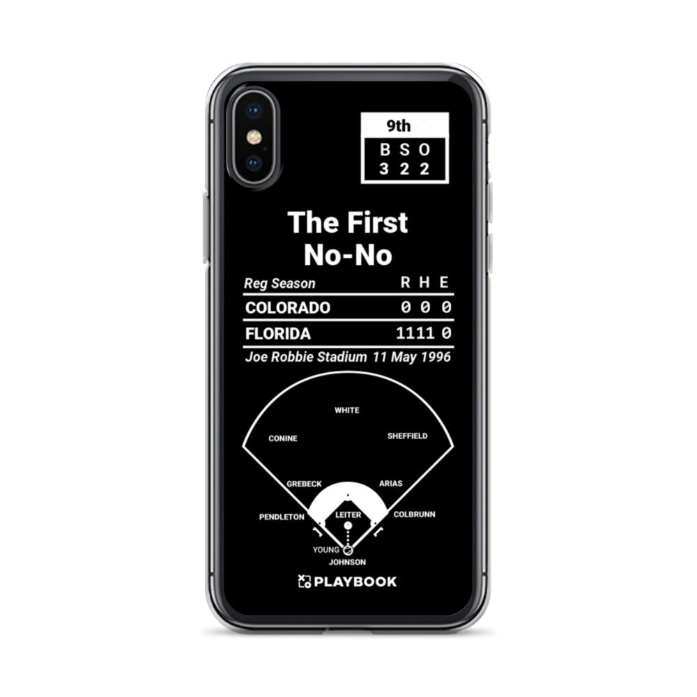 Miami Marlins Greatest Plays iPhone Case: The First No-No (1996)