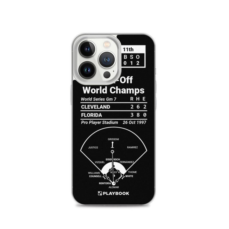 Greatest Marlins Plays iPhone Case: Walk-Off World Champs (1997)